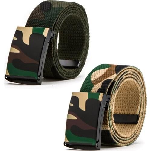 New Graffiti Camouflage Mens Boys Unisex Plain Webbing Cotton Canvas Buckle Belt