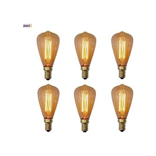 IWHD Lampada E14 Edison Bulb Lamp 220V 40W Bombilla Vintage Bulb Candle Incandescent Retro Lamp C35