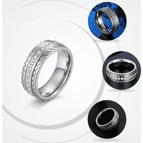 Hot Luxury Simple Stainless Steel Rose Gold Color Elegant Vintage Rings New Fashion Trendy Statement Ring Jewelry Gift for Women