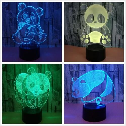 Panda Theme Creative led 3D Night Light usb 7 Colors Table Lamp Touch Remote Control Baby Sleeping Lights Home Bedroom Decor