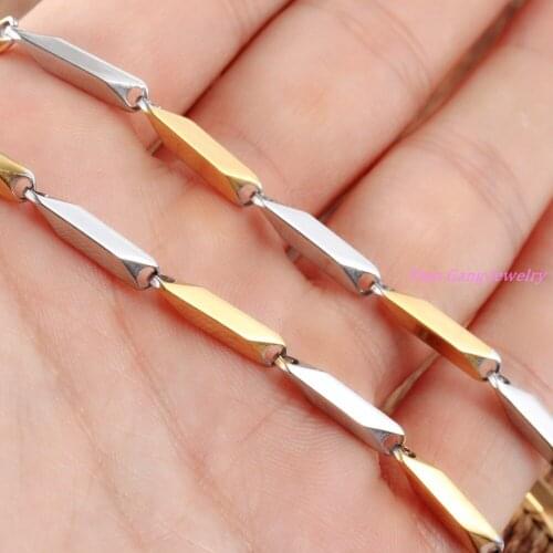 Cool Fashion 16"-40" 2/3mm Mens Womens Gold Silver Color 316L Stainless Steel Necklace Stick Chain Wholesale Jewelry