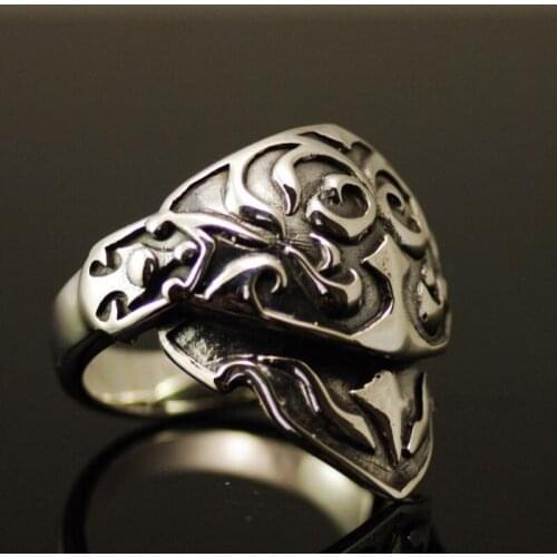 BOCAI Retro style two-section active armor real s925 sterling silver man ring