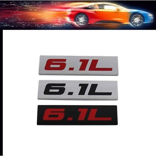 Premium 6.1L 6.1 L car Engine Hood Fender trunk Tail Rear Bonnet Nameplate Decal Emblem Badge Sticker for Universal