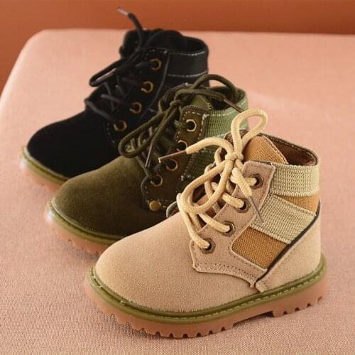 New Kids Shoes Boots Childrens Snow Booties Boys Girls Shoes Non-slip Rubber Sole Canvas Martin Boots Childrens Shoes