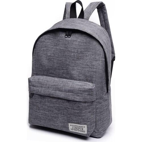 Solid Canvas Backpack female middle school student schoolbag Korean version fresh college backpack mens fashion travel bag