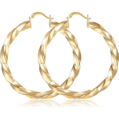 Wholesale Beauty Designer Big Circle Round Hoop Earrings For Women Jewelry Accessories Unisex Bending Punk Gold Jewelry