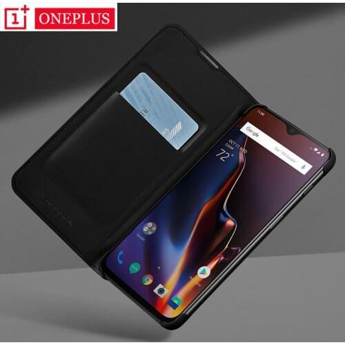 Original OnePlus 6T Flip Case Black PU Leather Flip Cover One Plus 6 6t Smart Sleep Wake Protective Funda Capa for Oneplus6 Case