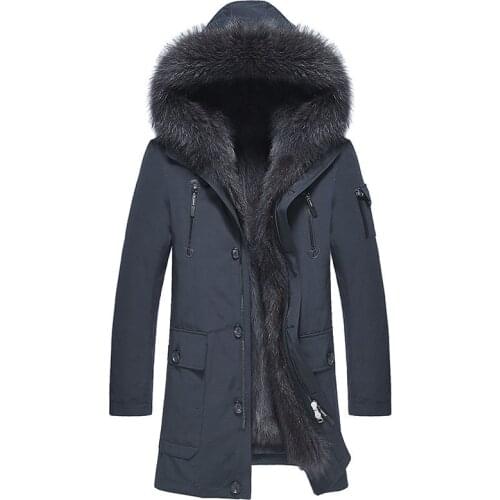 Real Fur Coat Natural Raccoon Fur Parka Winter Jacket Men Clothes 2020 Luxury Fur Warm Jackets Plus Size 4xl 5xl Chaqueta MY1617