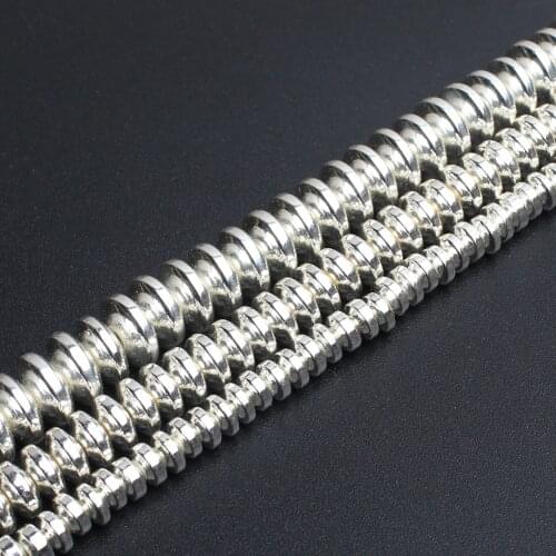 Silver Plated Rondell Hematite Beads Natural Stone Beads For Jewelry Making 180pcs/lot Spacer Beads Diy Jewelry 4mm 6mm 8mm