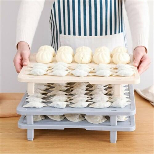 Rectangular/Round Foldable Food Tray Noodles Dumplings Curtain Cutlery Trays Drain Rack Kitchen Dish Storage Supplies