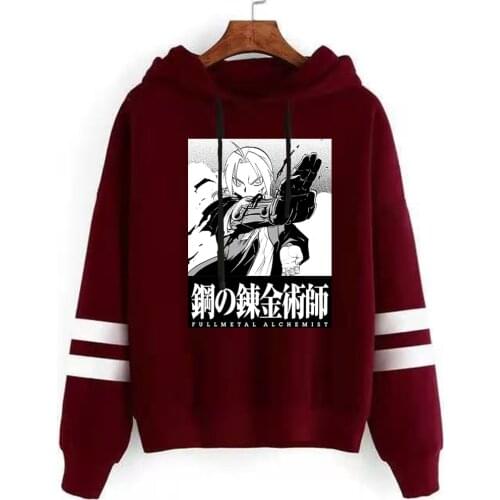 Anime Pullovers Fullmetal Alchemist Hoody Top Loose Casual Unisex Hoodies