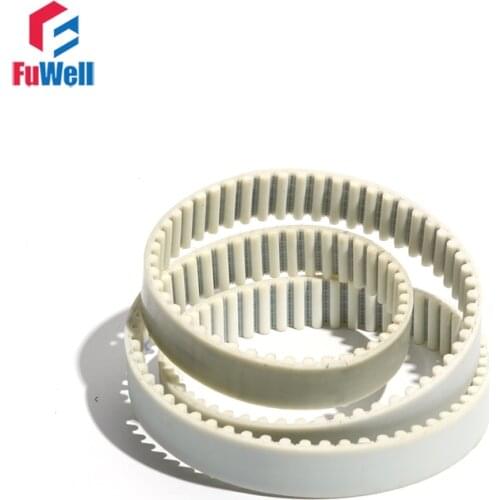 HTD5M Timing Belt White PU 5M-4200/4210/4220/4240/4260 Polyurethane Transmission Pulley Belt 15/20/25/30mm Width Gear Belt
