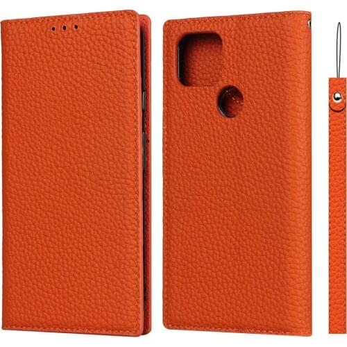 Luxury Genuine Litchi Leather Flip Case For Goole Pixle 3A 4 4A 5 5XL Cover with Lanyard