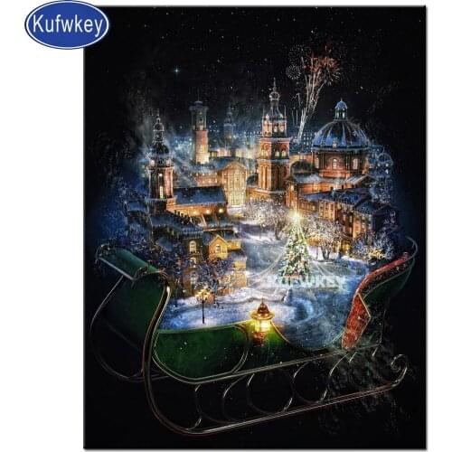 Christmas gift diamond Painting" snow night "3d puzzle toy full diamond embroidery Cross Stitch mosaic patterns wall art decor