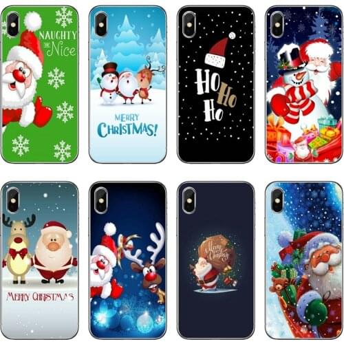 Christmas Santa tree Transparent Phone Case For iPhone 12 11 Pro Max Mini XS Max XR X 8 7 Plus 6 6S Plus 5 5S SE 2020