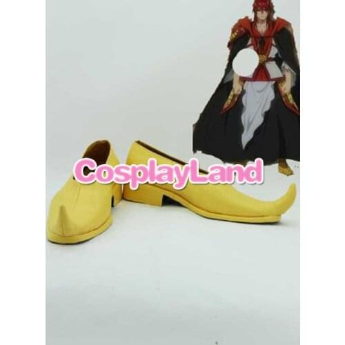 Customize Boots Magi Cosplay Kouen Ren Yellow Cosplay Boots Cosplay Costume Anime Party Shoes