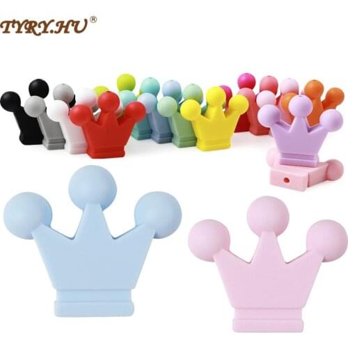 50pc Crown Silicone Beads Baby Jewelry Accessories Teething Necklace Making Food Silicone Beads