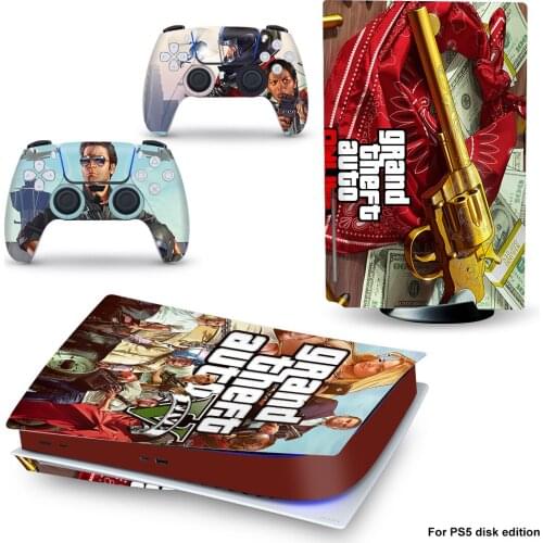 Grand Style PS5 Standard Disc Edition Skin Sticker Decal Cover for PlayStation 5 Console & Controller PS5 Skin Sticker Vinyl