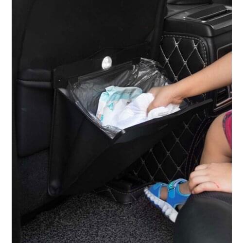 Led Dual-use Storage Bag Car Vehicle Trash Rubbish Bin Garbage Can Styling Dust Case Seat Back Bag For Nissan Ashtray Barrel
