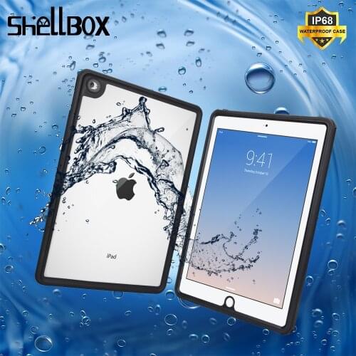 For iPad 2017/2018 Waterproof Case Shockproof Snow Swimming Case For iPad 9.7 inch Case Cover Skin Black