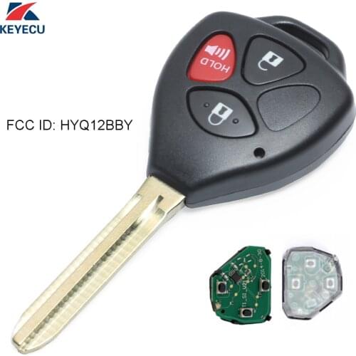 KEYECU Replacement Uncut Remote Key Fob 3 Button 314.3Mhz G Chip for 2010-2012 Toyota Rav4 FCC ID: HYQ12BBY