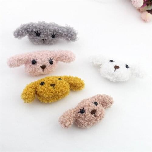 10PCS/Lot 5cm cartoon Plush dog Padded Applique Crafts for Children Socks and Gloves Accessorie