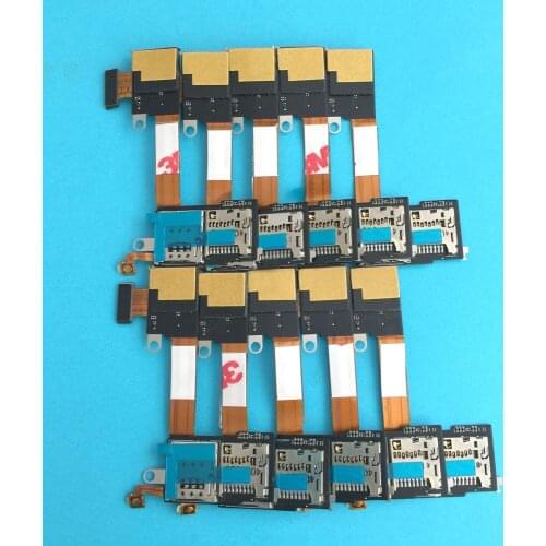 10pcs Single Sim Card Reader Tray + TF Card Slot Memory Card Flex Cable Board For Sony Xperia M2 S50H D2303 D2305