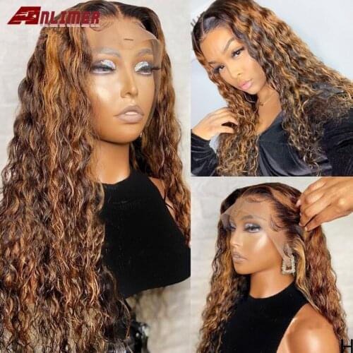 13*6 Ombre Highlight Loose Wave Hair Lace Front Wigs with Baby Hair 150% Density Brazilian Remy Human Hair Glueless Wigs