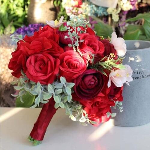 2018 Creative Fashion Wedding Bouquet Bridal Bridesmaid Flower Wedding Bouquet Artificial Flower Rose Bouquet Bridal Bouquets