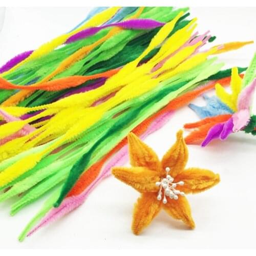 50pcs 30 cm Wrinkle Chenille Stems Chenille Kids Plush Educational Toy Colorful Pipe Cleaner Toy DIY Craft supplies