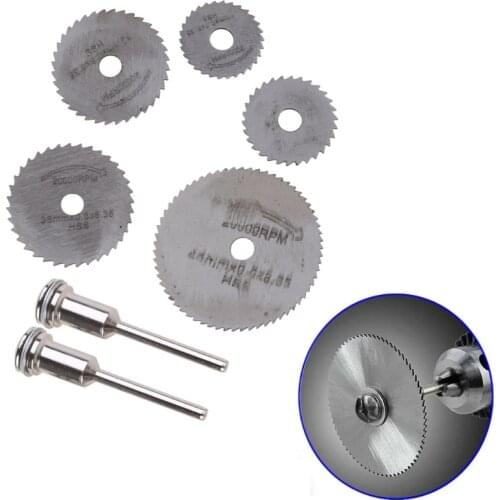 7Pcs HSS Circular Wood Cutting Saw Blade Disc Mandrels Rotary Tool New