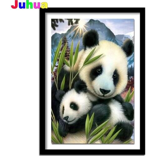 Full Sqaure/Round drill cute panda diamond Painting 5D DIY animal diamond embroidery mosaic Home Decor Gift drop shipping