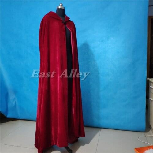 Velvet cape hooded cloak, medieval elven fantasy costume cape with hood