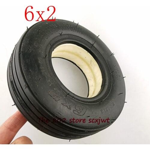 Lightning Delivery 6X2 Solid tire 6*2 tubeless tyre Electric Scooter Wheel Chair Truck Use 6"Tire Tyre F0 Pneumatic Trolley Cart
