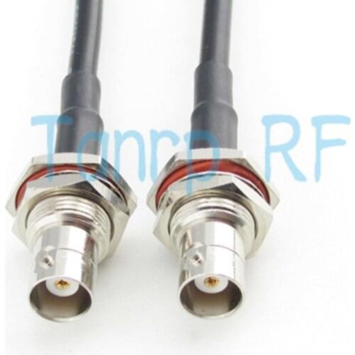 Free Shipping! 2M 200CM RG58 extension cable RF connector Pigtail coax jumper cable 6feet BNC female to BNC female nut bulkhead