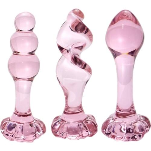 Bestco 18+ Glass Dildo Male Penis Anal Plug Adult Masturbator Flirting Erotic Sex Toys G-Spot Butt Expander Massage For Couples