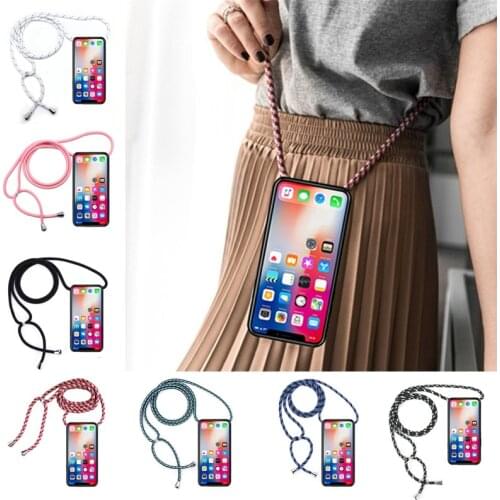 For iPod Touch 5 6 TPU Phone Case With Lanyard Necklace Cross Shoulder Neck Strap Rope Cord for iphone 5 5S 5C SE 2020 coque