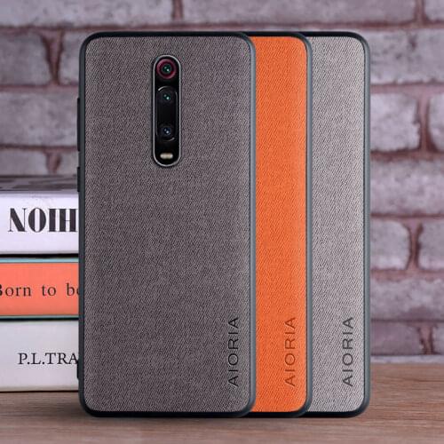 Luxury Fabrics Scratch-Resistant Phone Case for Xiaomi Mi 9T Pro Soft Tpu Plain Leather Cover for Redmi K20 Pro Case Funda Coque