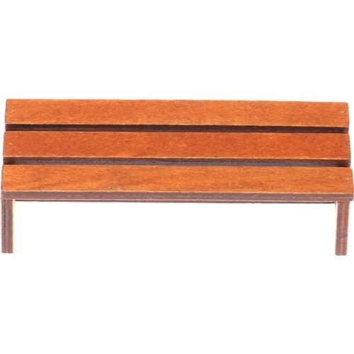 Wooden Stool Long Chair Room Dollhouse Outdoor Furniture Park Garden Furniture Accessories Dollhouse Miniature