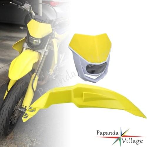 For Suzuki DR650 DRZ RM RMZ RM-Z 650 125 250 450 TE TX TC Plastic Bodywork Fairing Headlight Front Fender EVO Mudguard Lighting