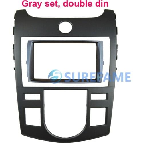 Double Din Car Radio DVD Cover for KIA Forte Cerato Automatic Aircon Install Fascia Panel Audio Dash Interior Trim Kit Facia