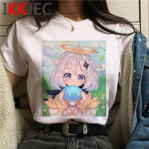 Genshin Impact t shirt top tees female couple clothes plus size white t shirt japanese streetwear t shirt streetwear