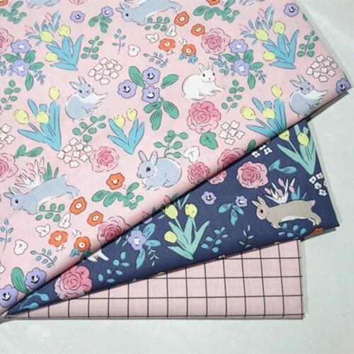 Cotton Printed Fabric Babys Bag Handmade Dress Cotton Fabric Flower Rabbit Cotton Fabric