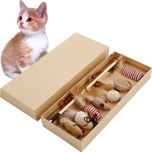 The Uitimate Cat Toy Collection False Mouse interactive Mini Funny Mice & Animal Playing Toys Bird Feather Toys Gift Box
