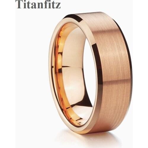 Unique Rose Gold Filled Matte Tungsten carbide ring 6mm LOVE Alliances anniversary gay men wedding band Couple rings for women