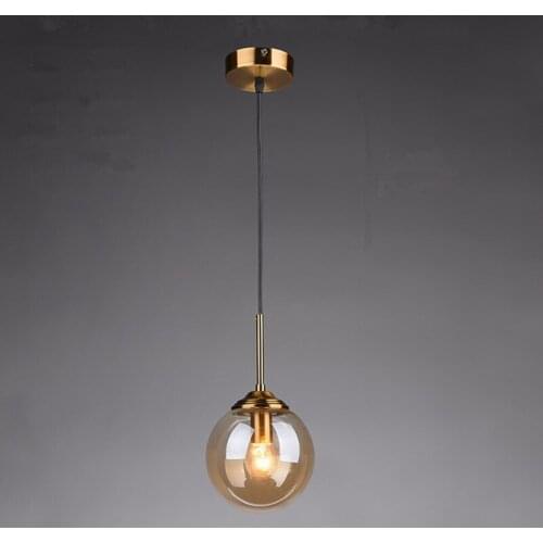 Creative bar aisle porch light Retro style single head glass ball chandelier corridor Nordic lamps