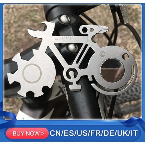 Multi Purpose Bicycle Repair Tool Card Stainless Steel Band A Keyhole Tool Card Mountain Bike Tool Funny Bicycle Shape Wrench