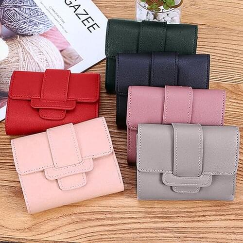 Fashion Women Solid Color Trifold Short Wallet Cash Card Holder Coin Purse Bag сумка 2020 тренд petit porte feuille femme