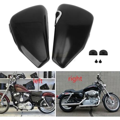 Motorcycle Left Right Side Battery Cover Fairing Guard For Harley Sportster XL883 XL1200 48 2004-2013 12 11 10 09 08 07 06 05