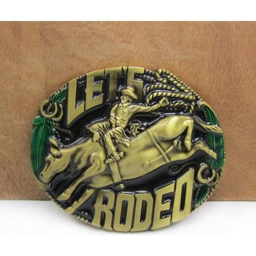 BuckleClub zinc alloy western lets rodeo jeans gift cowboy belt buckle FP-02627-2 for men 4cm width loop drop shipping